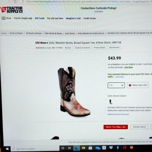 Old West Girls Pink And Brown Western Boots